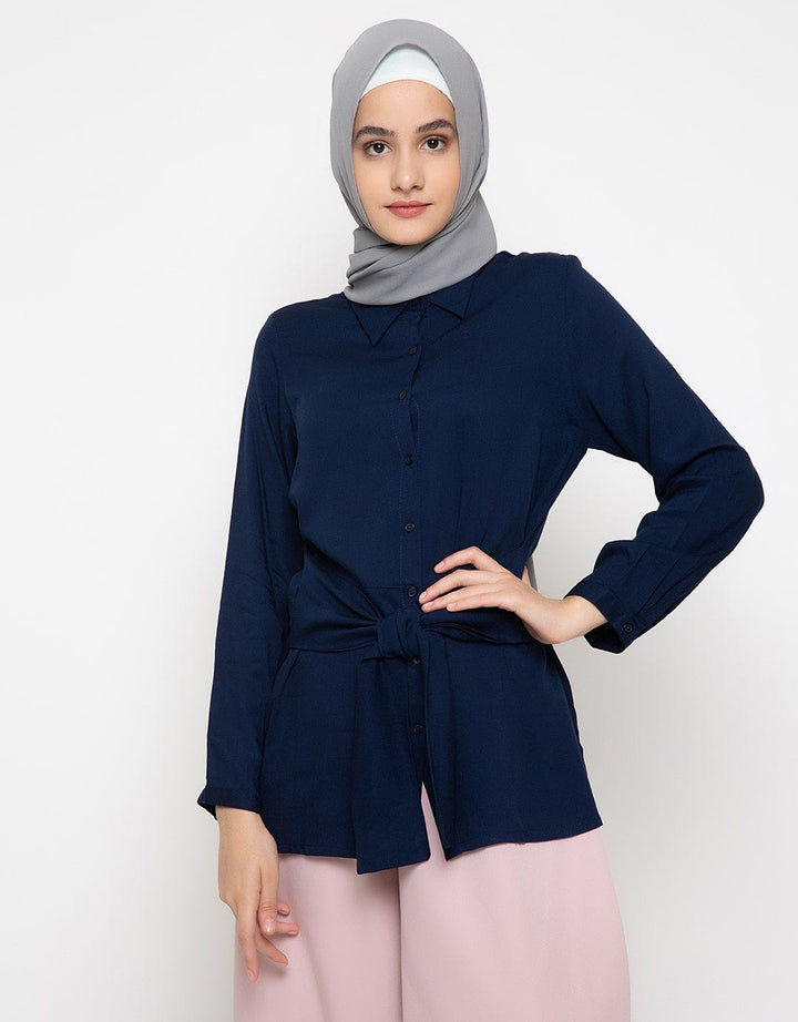 S LS TIE WAIST TOP S