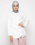 S LS TIE WAIST TOP S
