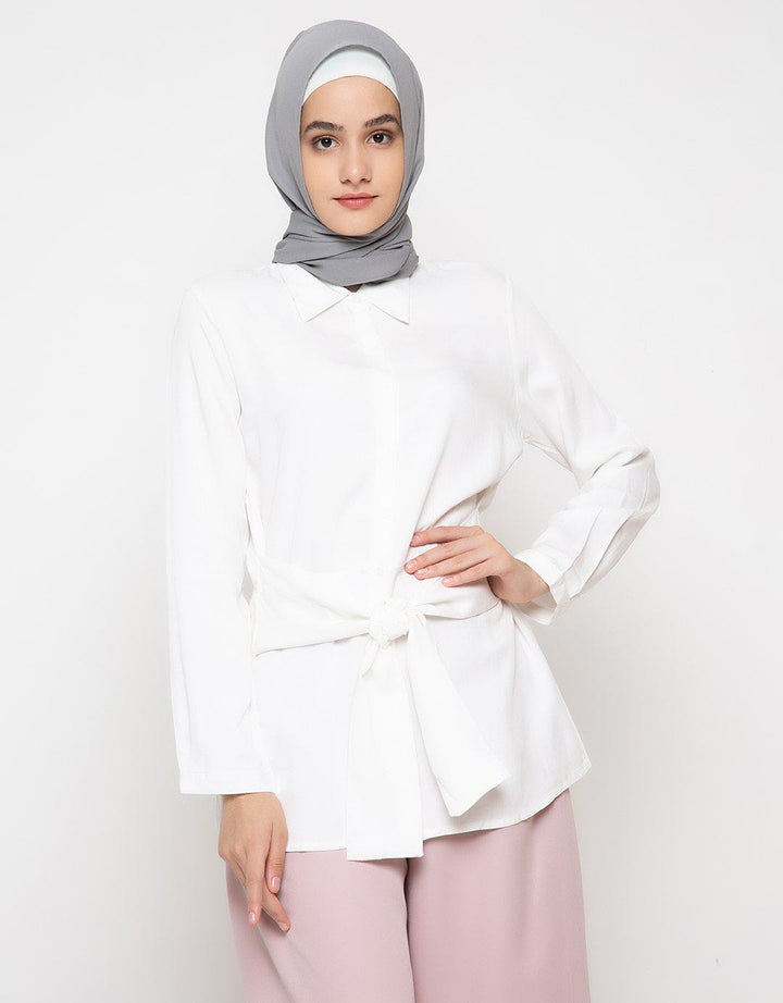 S LS TIE WAIST TOP S