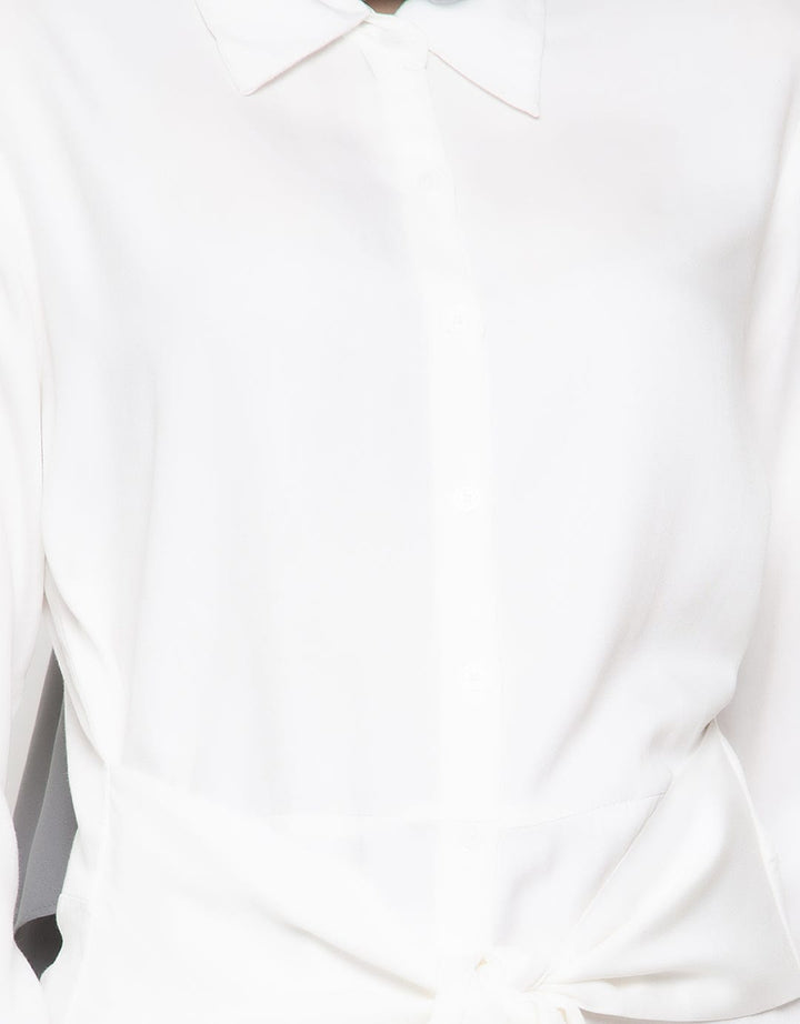 S LS TIE WAIST TOP S