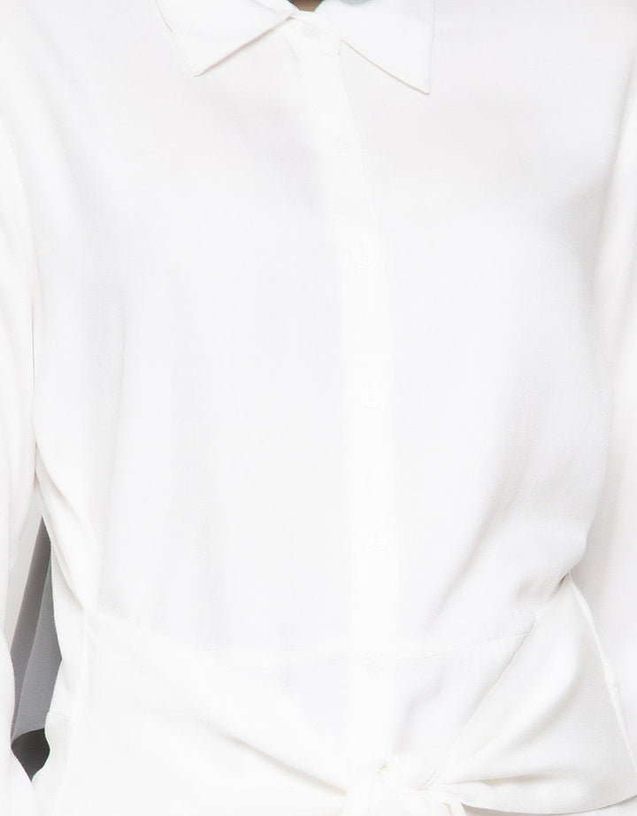 S LS TIE WAIST TOP S