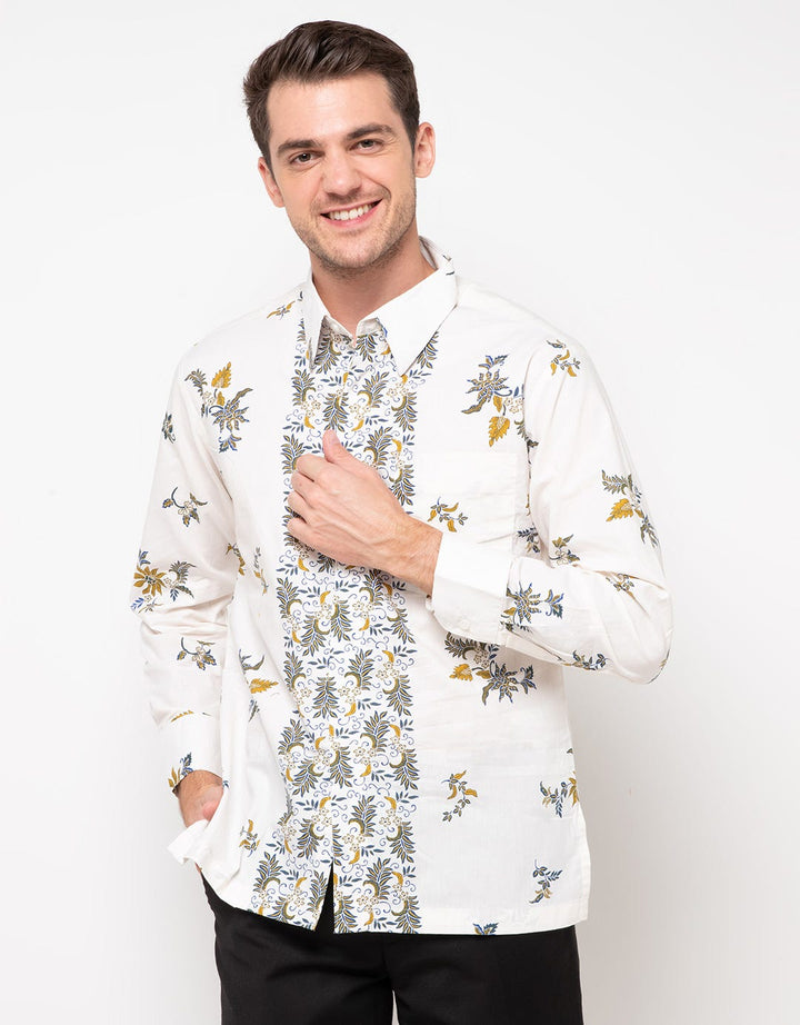 Arjuna Weda Cotton Batik Shirt Spread Flower
