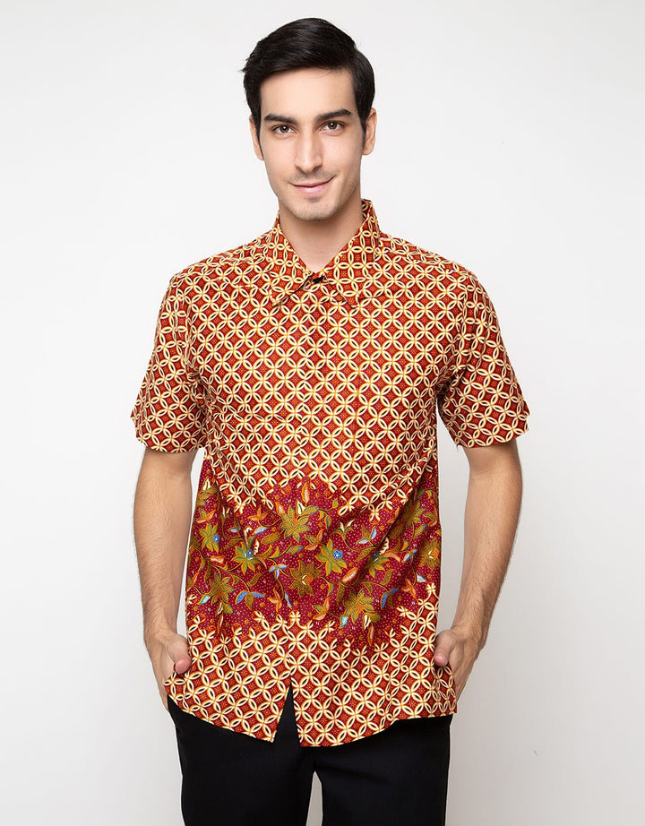 Arjuna Weda Coastal Kawung Batik Shirt