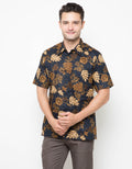 Arjuna Weda Zinnia Flower Batik Shirt