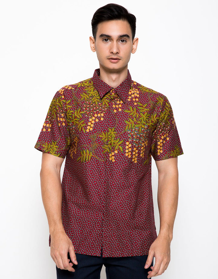 Arjuna Weda Men's Batik Shirt Sawat Manggar Shirt