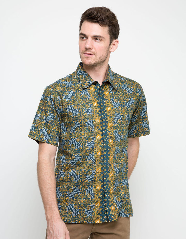 Arjuna Weda Kawung Printed Batik Shirt