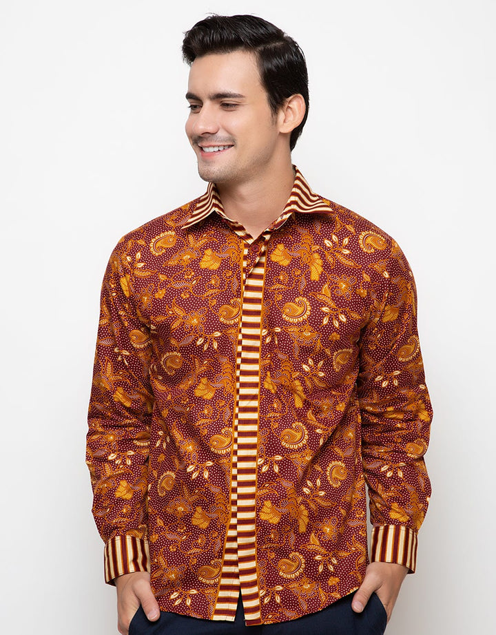 Arjuna Weda Batik Shirt Sawat Nitik Old Spread