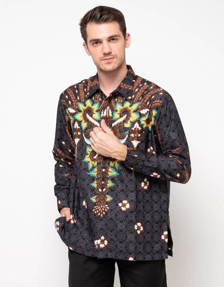 Arjuna Weda Semi Silk Batik Shirt Ceplok Sekar Semanggi