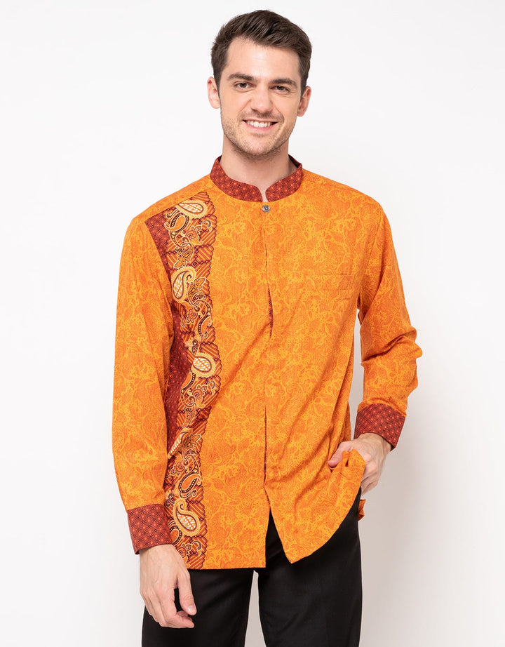 Arjuna Weda Semi Silk Batik Shirt Doby Parsley