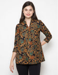Arjuna Weda Batik Blouse with Aster Flower Motif