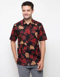 Arjuna Weda Zinnia Flower Batik Shirt
