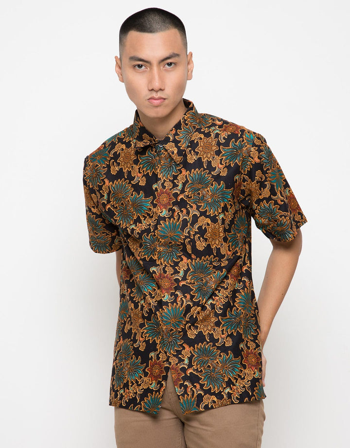 Arjuna Weda Batik Shirt Aster Flower