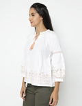 LEB TOP WVN EMB PINK