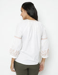 LEB TOP WVN EMB PINK