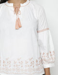 LEB TOP WVN EMB PINK