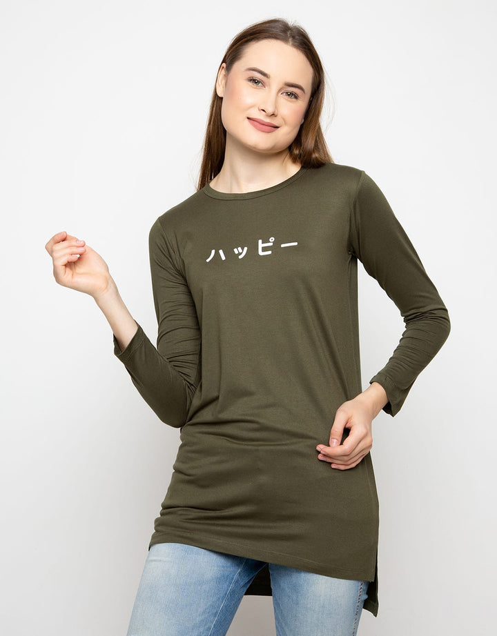 Third Day Co T-shirt Lengan Panjang Detail Print