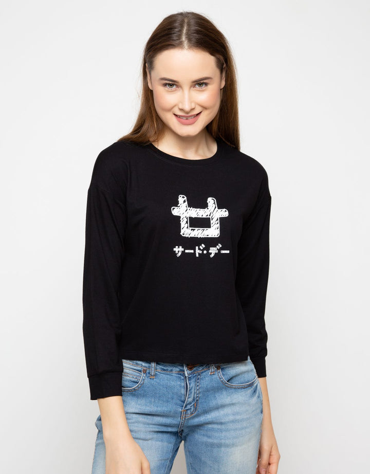 Third Day Co T-shirt Lengan Panjang Detail Print