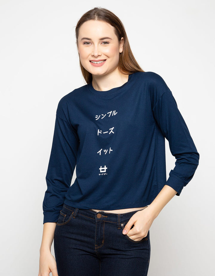 Third Day Co T-shirt Lengan Panjang Detail Print
