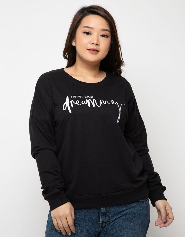 Cardinal Girl Sweater Print Never Stop Dreaming