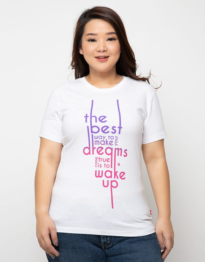 Cardinal Girl T-shirt Lengan Pendek Print Wording