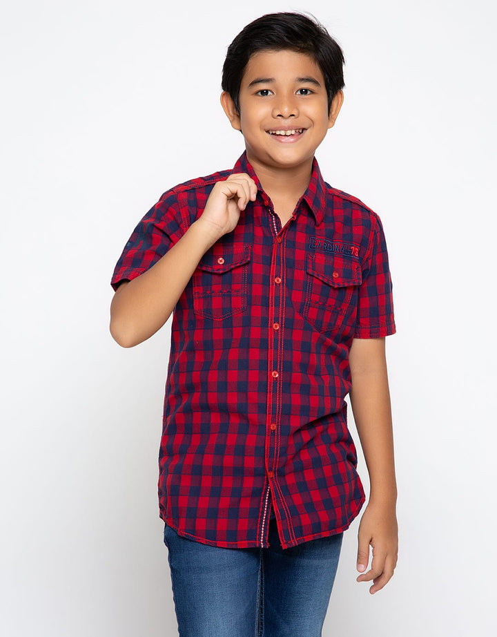 Cardinal Kids Boy Plaids Shirt