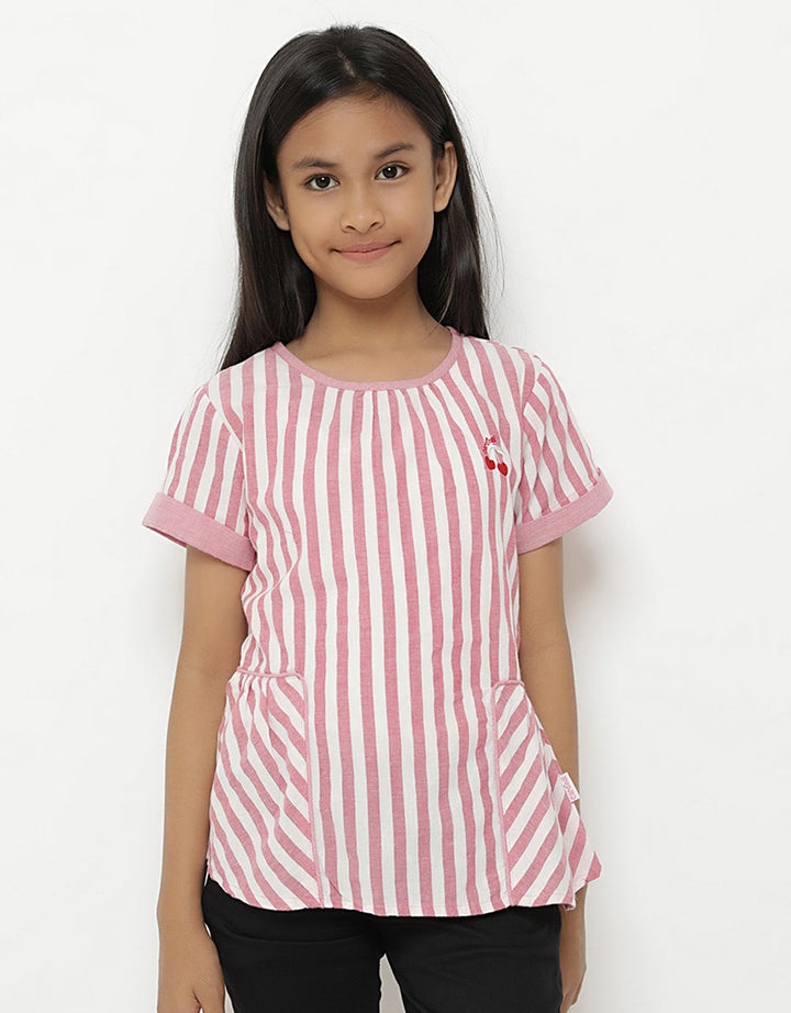 Cardinal Kids Girl Blouse Cherry Stripe