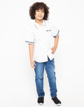 Little M Bike Print Boys Short Sleeve Shirt