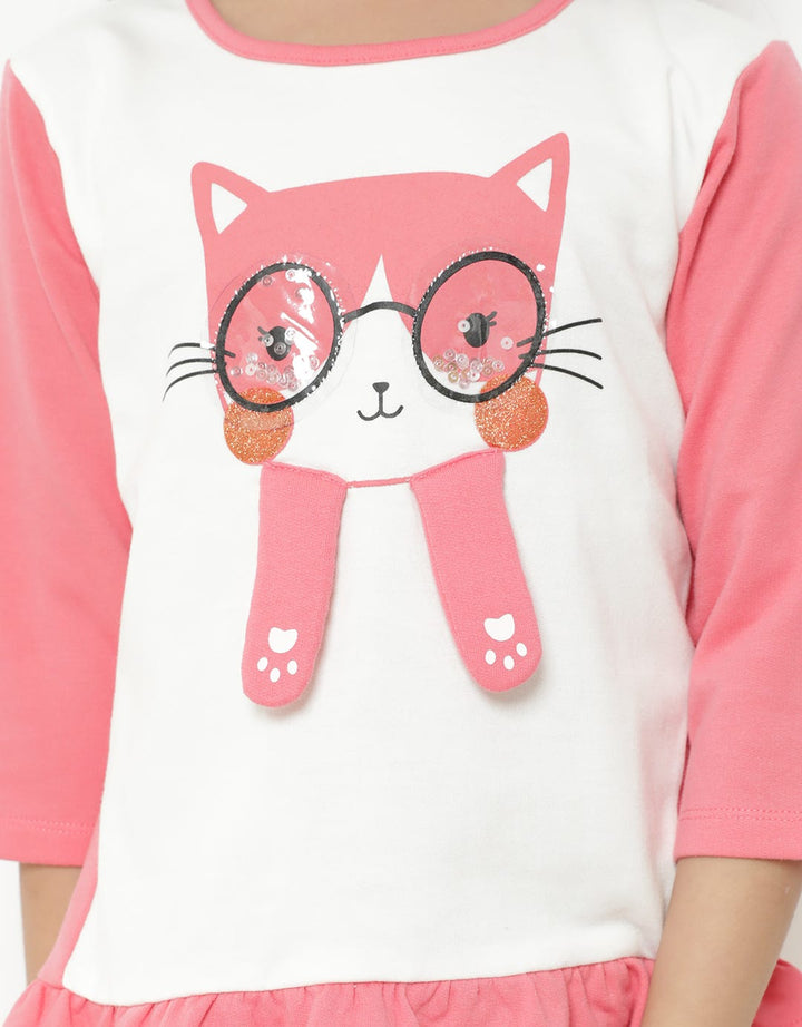 Little M T-Shirt Lengan Panjang Cat Kacamata Anak Perempuan