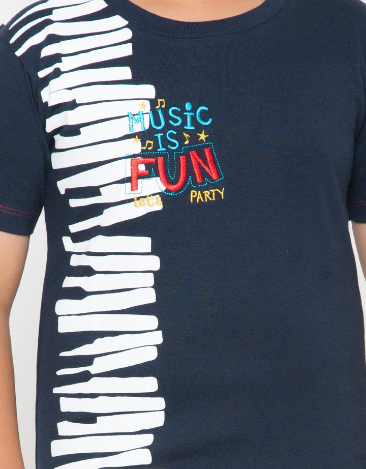 Little M Short Sleeve T-Shirt Print Piano Music