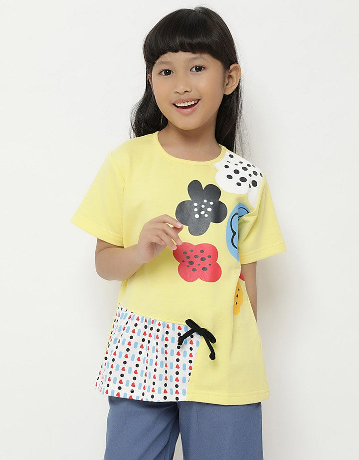 Little M T-Shirt Flower Screen Printing for Girls