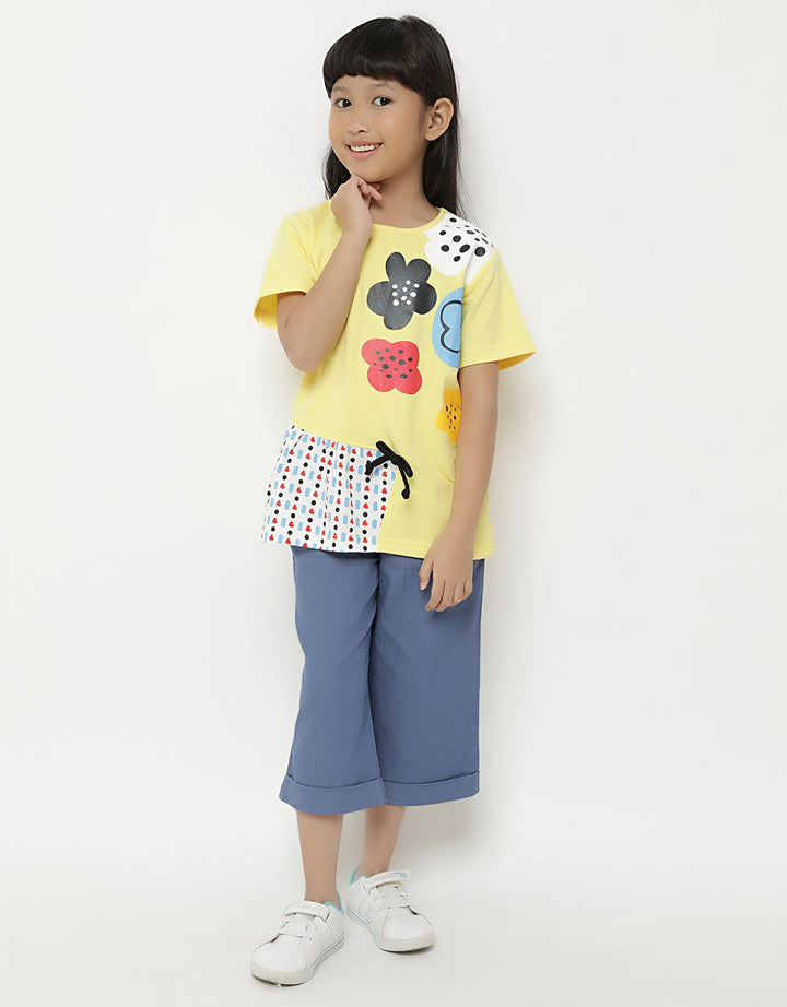 Little M T-Shirt Flower Screen Printing for Girls