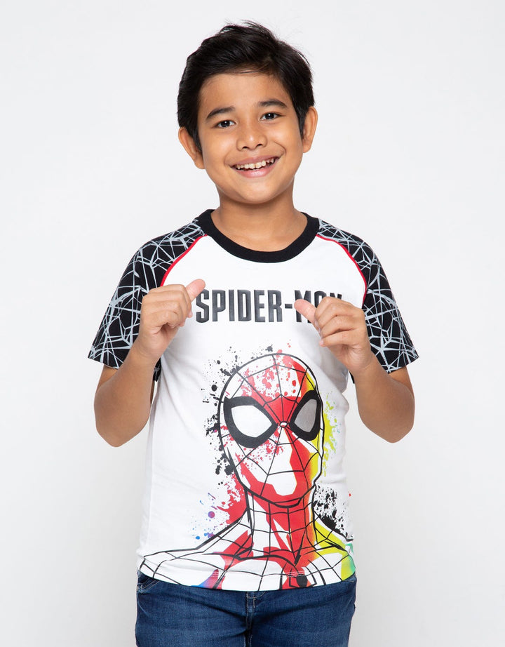 Marvel Spider-Man Boys Neon Frllprint Raglan T-Shirt