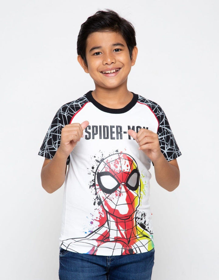 Marvel Spider-Man Boys Neon Frllprint Raglan T-Shirt