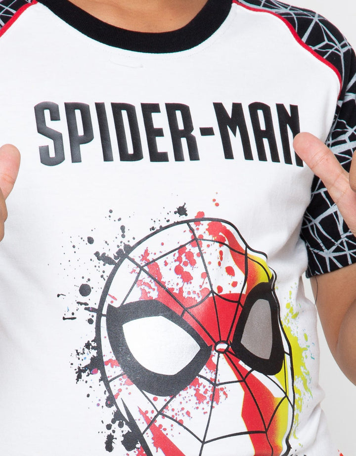 Marvel Spider-Man Boys Neon Frllprint Raglan T-Shirt