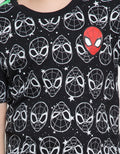 Marvel Spiderman Face Boys Neon Fullprint T-Shirt