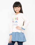 Nevada Stripe Love Kaos Anak Perempuan