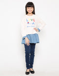 Nevada Stripe Love Kaos Anak Perempuan