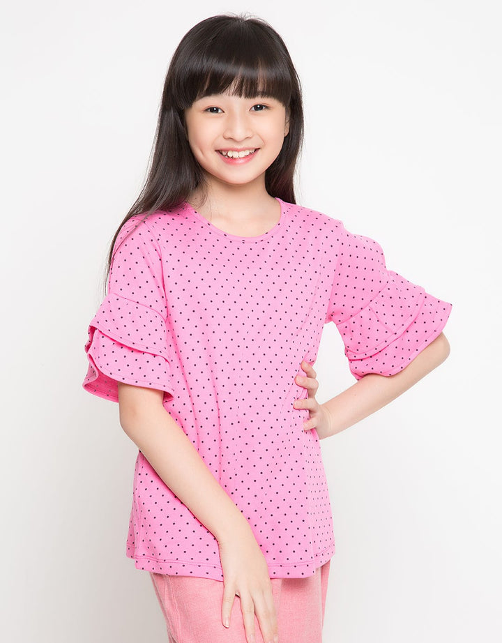 Nohea Polka Dot Ruffs Blouse