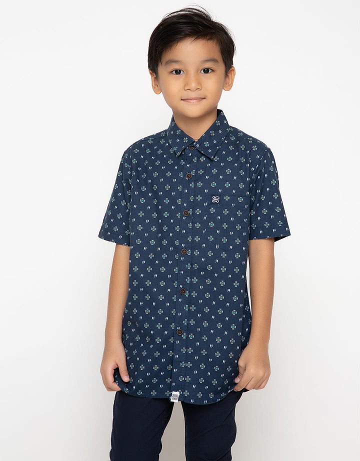 SHARKS KIDZ Kemeja Lengan Pendek Print Logo