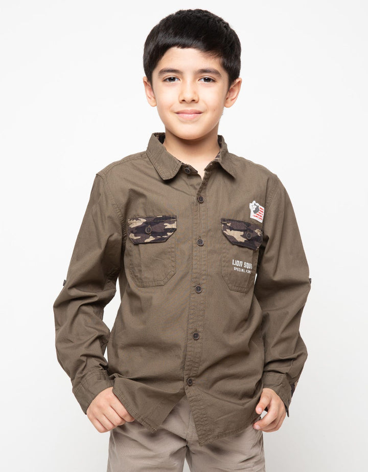 Twist Kids Kemeja Lengan Panjang Army