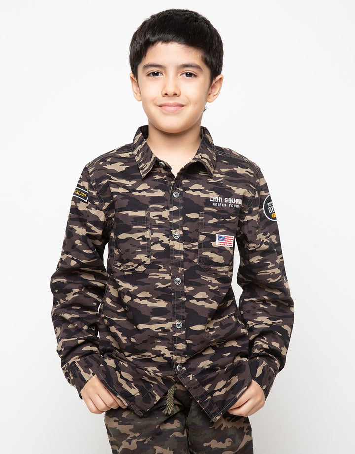Twist Kids Kemeja Lengan Panjang Print Camouflage