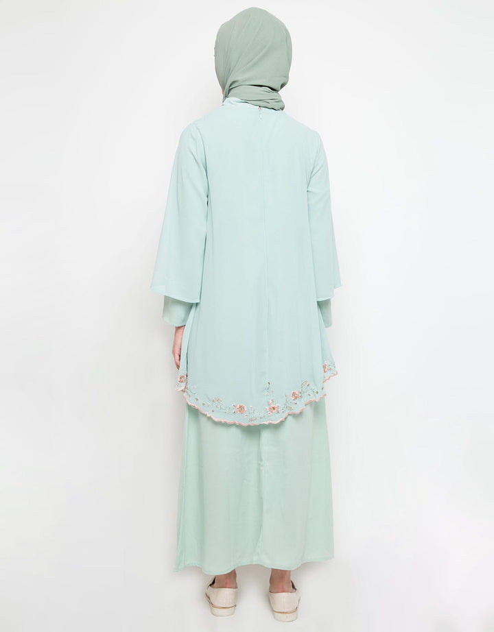Annisa Gamis Lengan Panjang Bordir Pastel