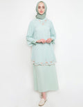 Annisa Gamis Lengan Panjang Bordir Pastel