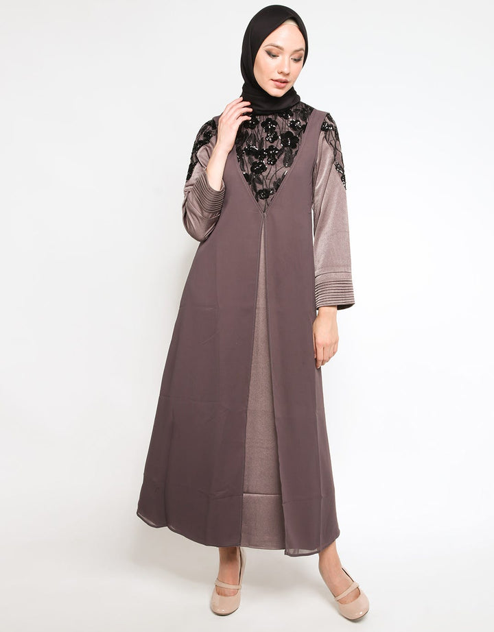 Cardinal Femme Gamis Detail Bordir