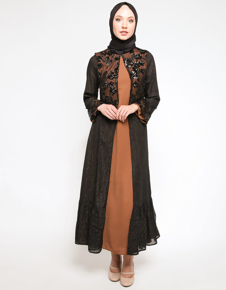 Cardinal Femme Gamis Detail Bordir