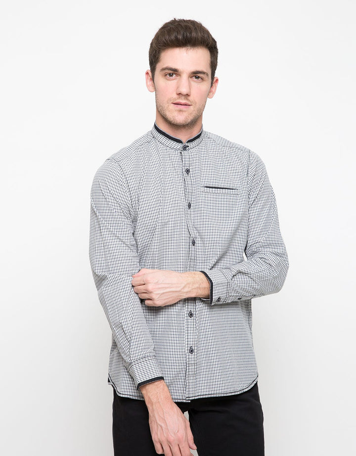 LGS Kemeja Koko Lengan Panjang Print Checkers