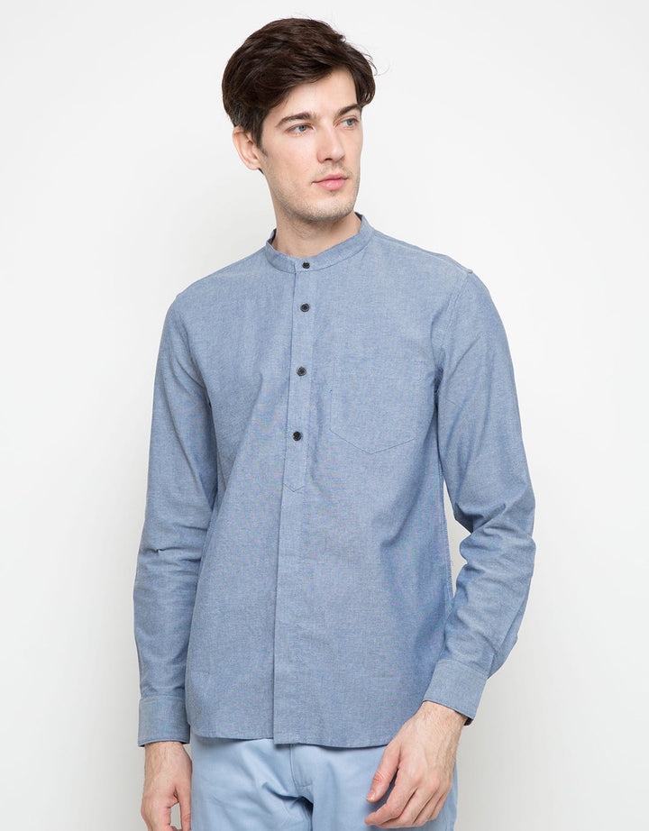 Mens Top Kemeja Koko Lengan Panjang Rubin