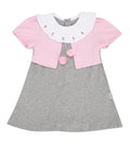Banana Dress for Baby Girls Gray Pink Pom - Pom