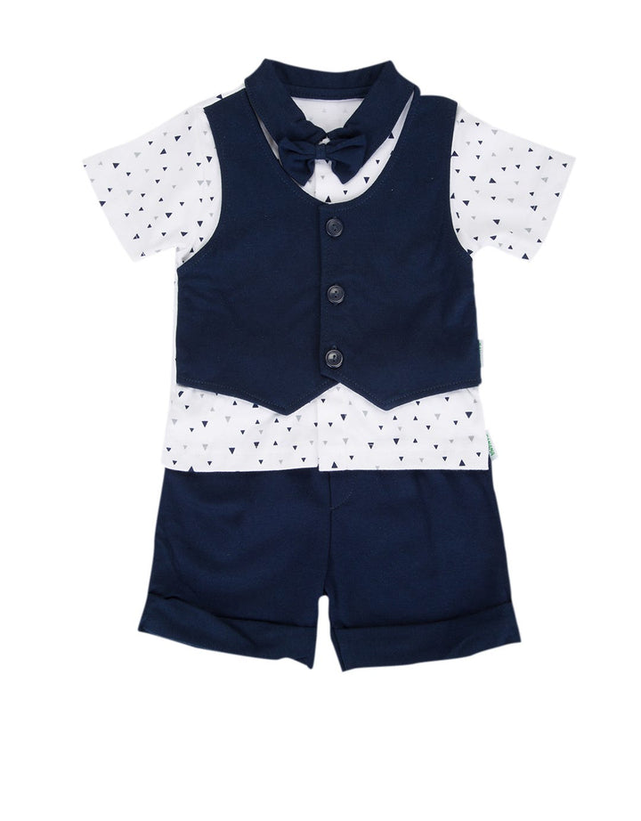 Banana Triangle Vest Suit Collar Bow Tie