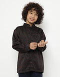 Arjuna Weda Hem Woven Background Boys Batik Shirt